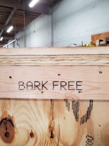 Wooden Heat Treated Crate with Bark Free Mark on them which ensures high quality and durability