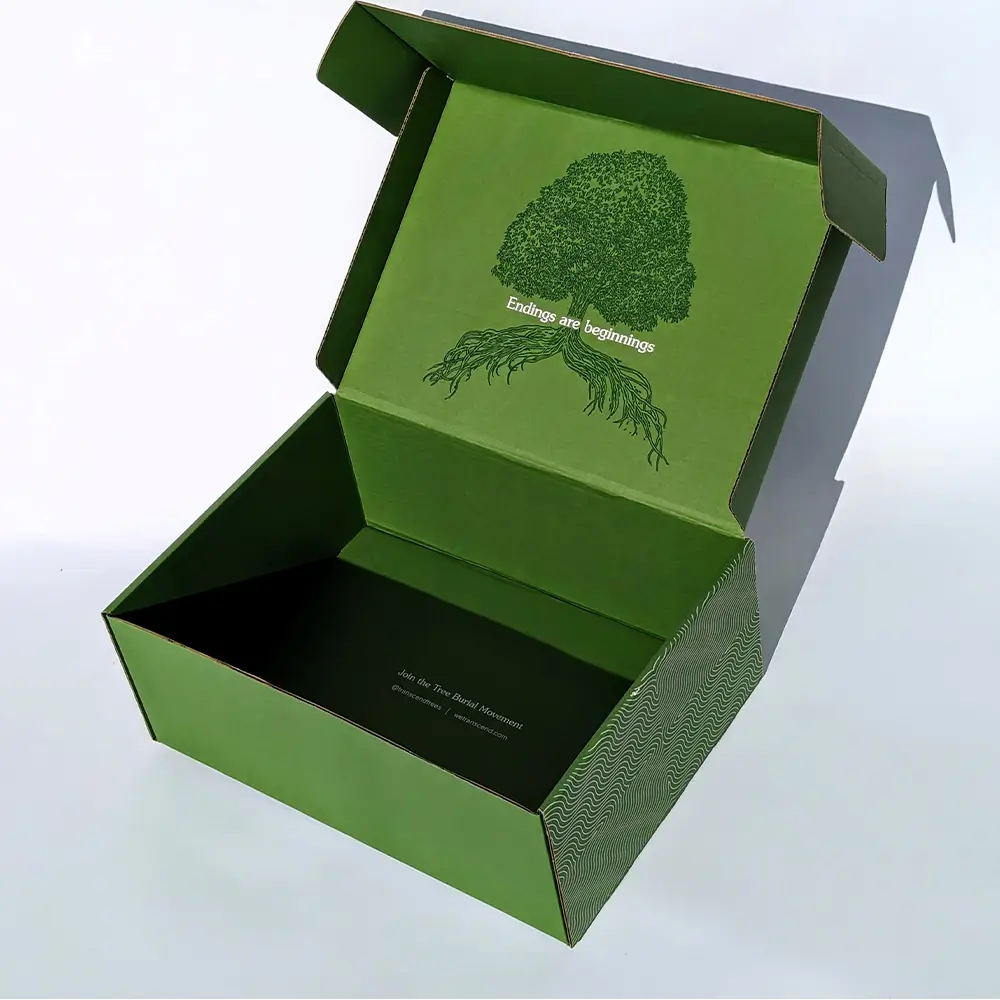 Green Color Custom printed Gift box with message/